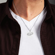 Silver Personalized Race Car Reversible Pendant Necklace