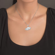 Silver Personalized Race Car Reversible Pendant Necklace