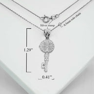 .925 Sterling Silver Patron Saint Benedict Medal Key Pendant Necklace