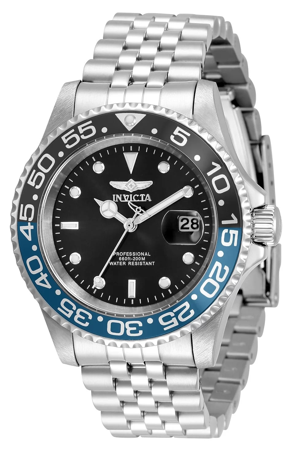 Invicta Men's 34104 Pro Diver Quartz 3 Hand Black Dial Watch