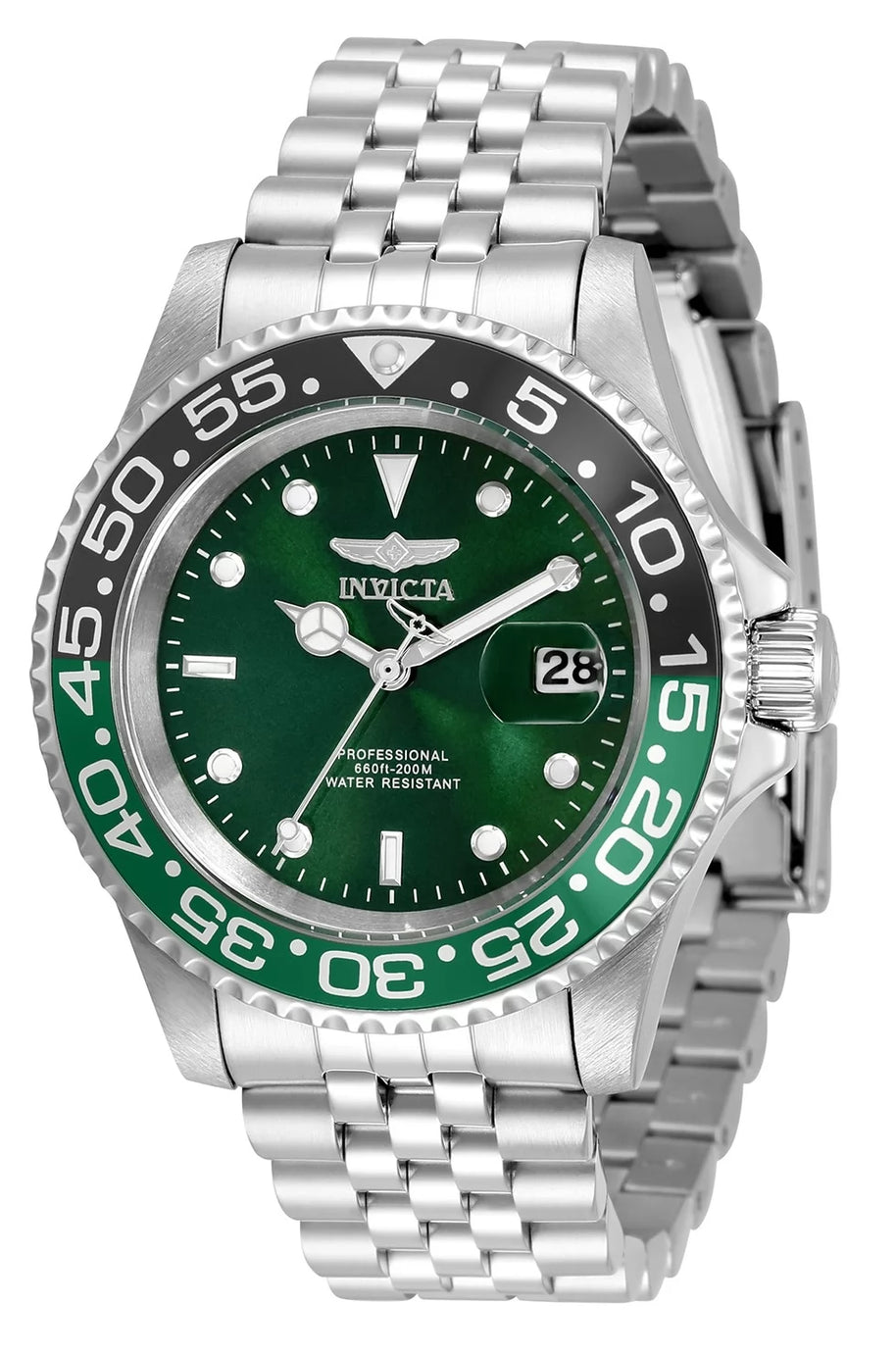 Invicta Men's 34105 Pro Diver Quartz 3 Hand Green Dial Watch