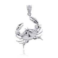 Silver Sea Crab Symbol of Wisdom Pendant Necklace