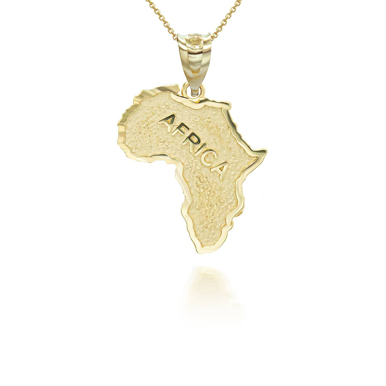 Gold Africa Map Outline Pendant Necklace (Available in Yellow/Rose/White Gold)