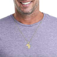Gold Africa Map Outline Pendant Necklace (Available in Yellow/Rose/White Gold)