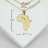 Gold Africa Map Outline Pendant Necklace (Available in Yellow/Rose/White Gold)