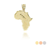 Gold Africa Map Outline Pendant Necklace (Available in Yellow/Rose/White Gold)