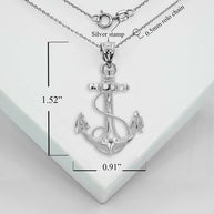 Silver Jesus Anchor Mariner Necklace