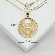 Gold Owl Medallion Pendant Necklace (Available in Yellow/Rose/White Gold)