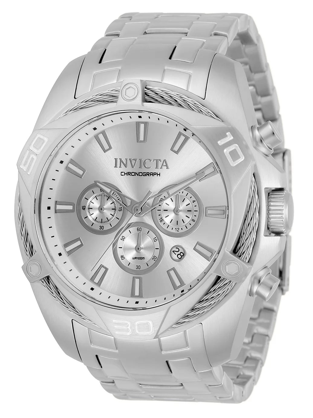 Invicta Men's 34117 Bolt Quartz Chronograph Silver Dial Watch