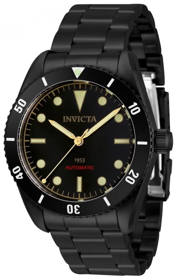 Invicta Men's 34337 Pro Diver  Automatic 3 Hand Black Dial Watch