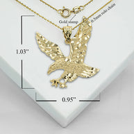 Gold Hunting Eagle Pendant Necklace (Available in Yellow/Rose/White Gold)