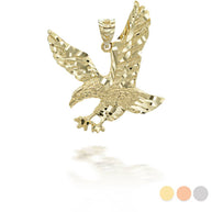 Gold Hunting Eagle Pendant Necklace (Available in Yellow/Rose/White Gold)