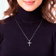 Silver Ancient Egyptian Goddess Isis Ankh Pendant Necklace