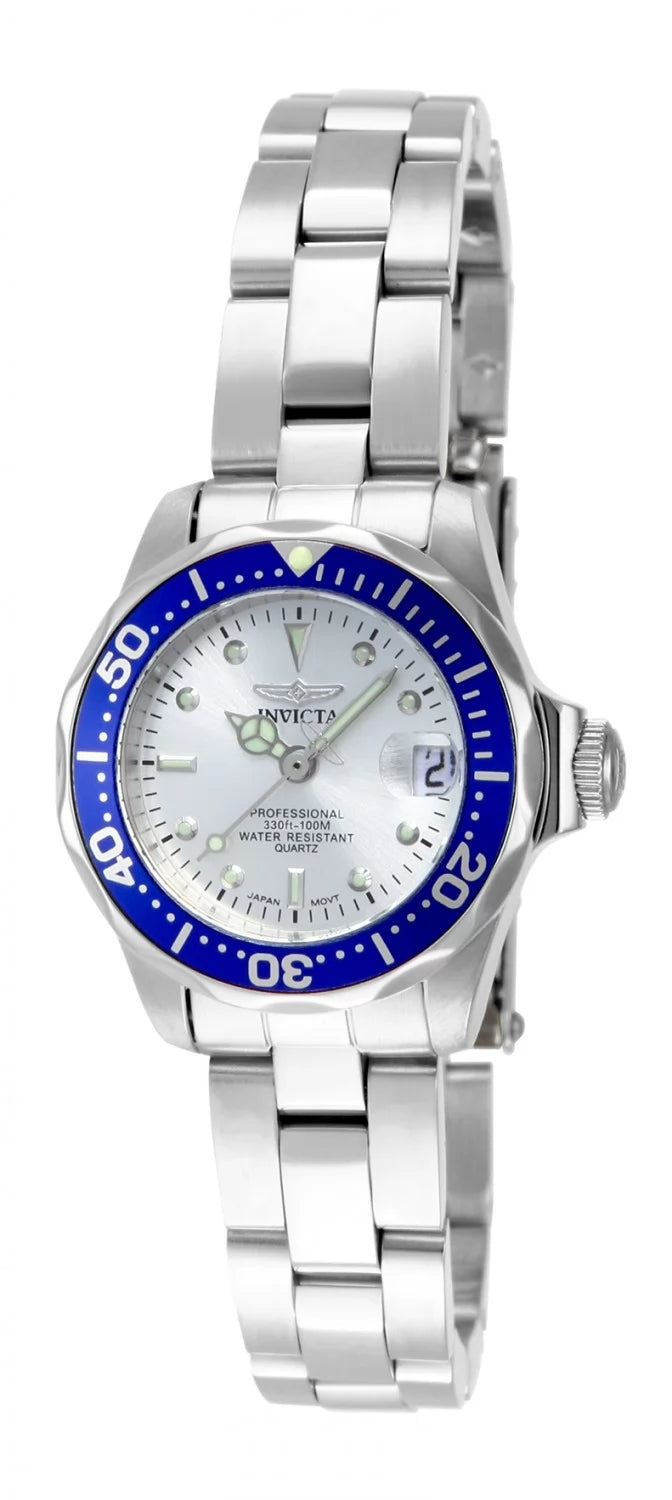 Invicta Women's 14125 Pro Diver Quartz 2 Hand Silver Dial Watch