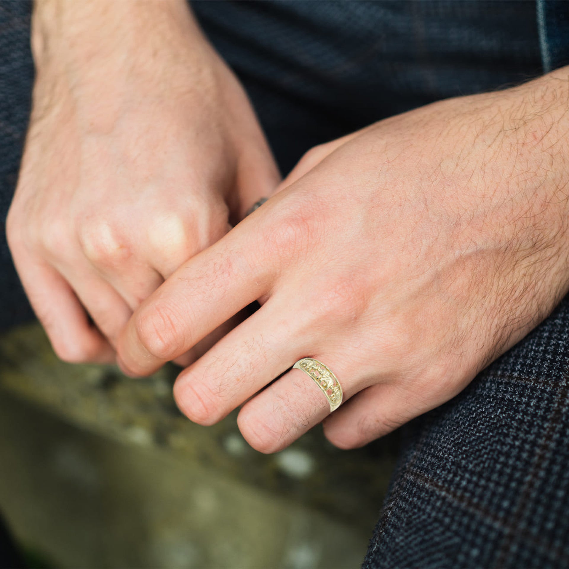 Gold Good Luck Elephant Family Ring (Available in Yellow/Rose/White Gold)