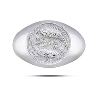 .925 Sterling Silver Men's Custom Zodiac Sign Signet Ring