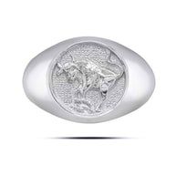 .925 Sterling Silver Men's Custom Zodiac Sign Signet Ring