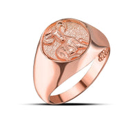 Gold Men's Custom Zodiac Sign Signet Ring (Available in Yellow/Rose/White Gold)