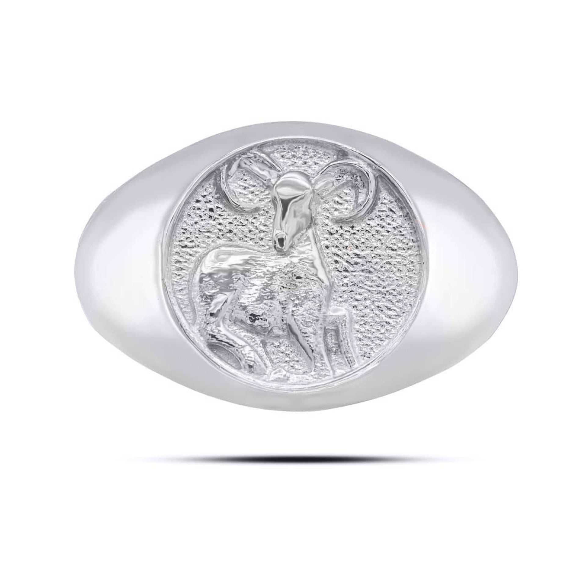 .925 Sterling Silver Men's Custom Zodiac Sign Signet Ring