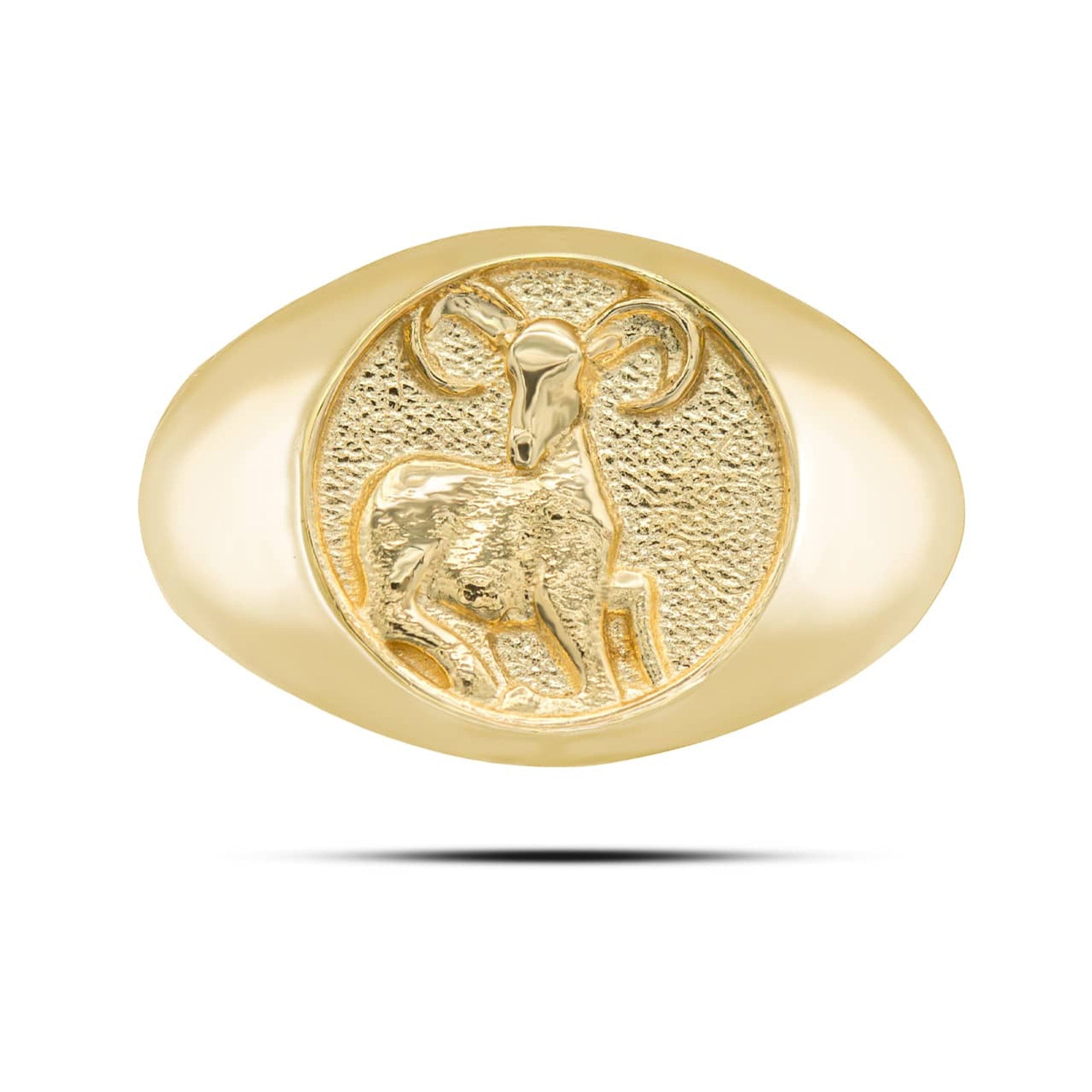 Gold Men's Custom Zodiac Sign Signet Ring (Available in Yellow/Rose/White Gold)