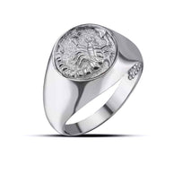 .925 Sterling Silver Men's Custom Zodiac Sign Signet Ring