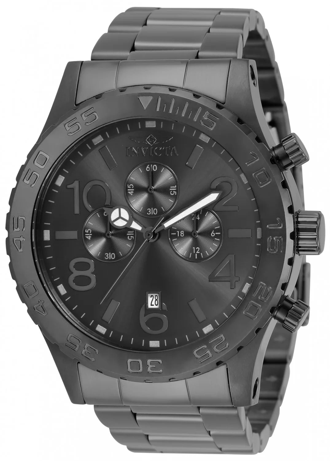 Invicta Men's 1272 Specialty Quartz Chronograph Gunmetal Dial Watch