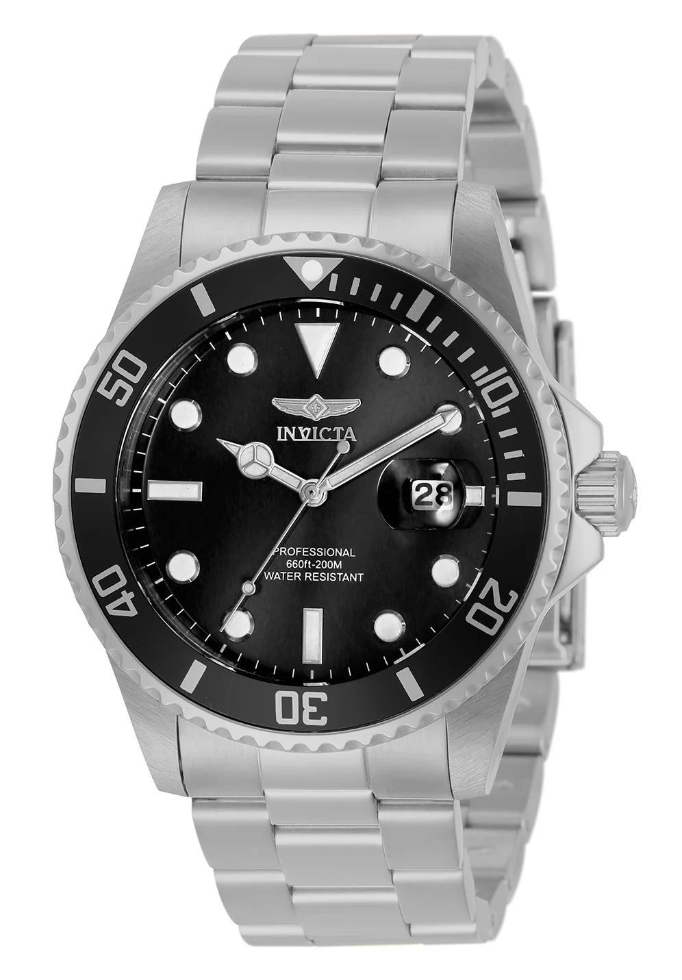 Invicta Men's 33266 Pro Diver Quartz 3 Hand Black Dial Watch