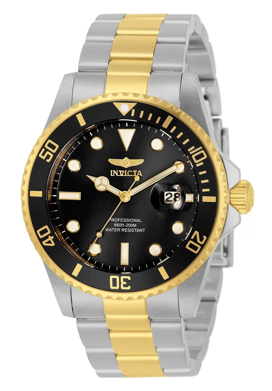 Invicta Men's 33269 Pro Diver Quartz 3 Hand Black Dial Watch