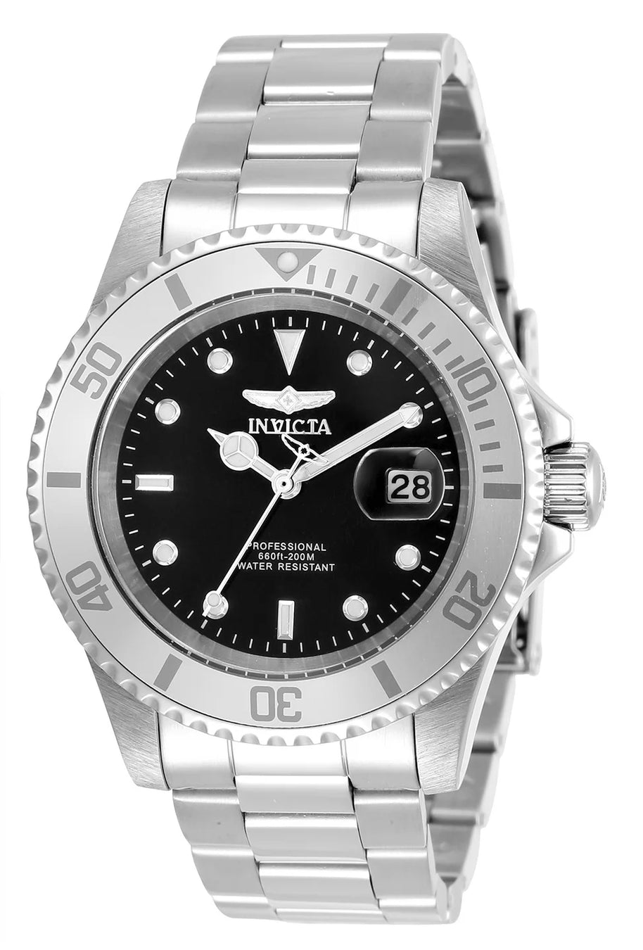 Invicta Men's 34022 Pro Diver Quartz 3 Hand Black Dial Watch
