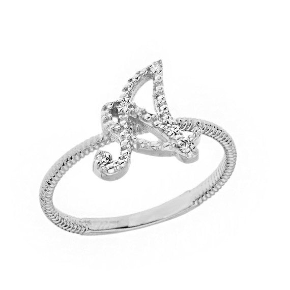 .925 Sterling Silver Cubic Zirconia Letter "A-Z" Cursive Initial Rope Ring