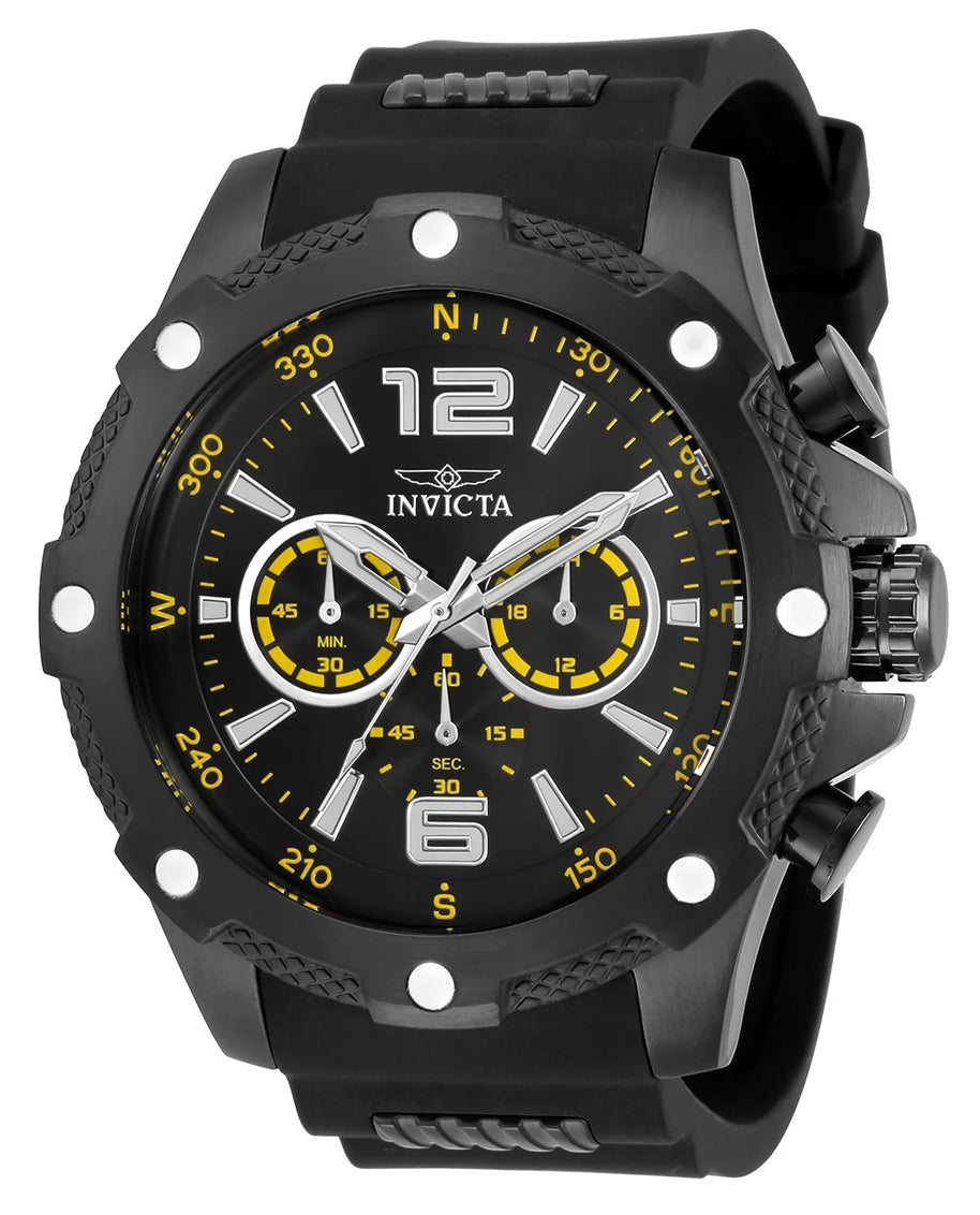 Invicta Men's 34021 I-Force Quartz Chronograph Black, Yellow Dial Watch