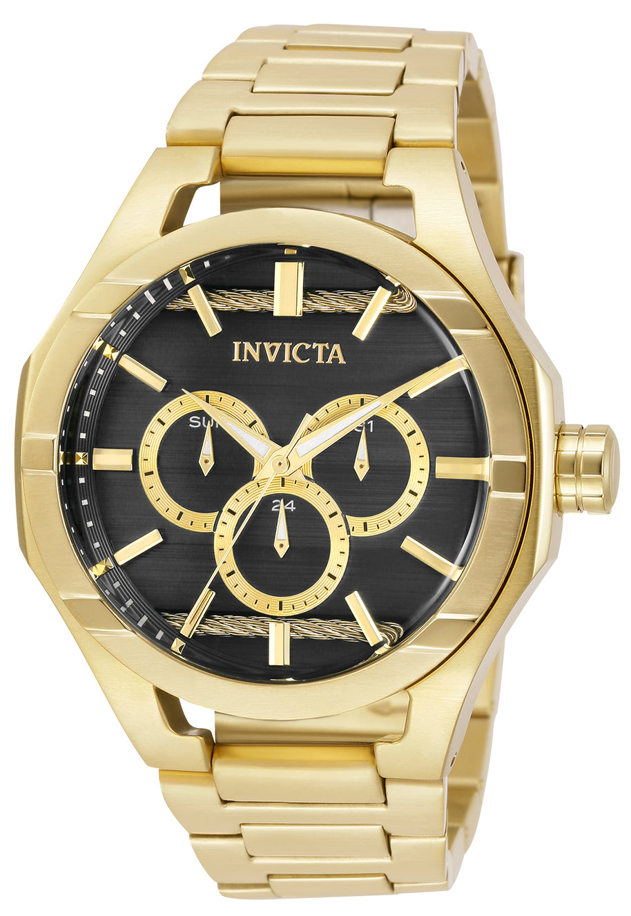 Invicta Men's 31831 Bolt Quartz Chronograph Black, Gold Dial Watch