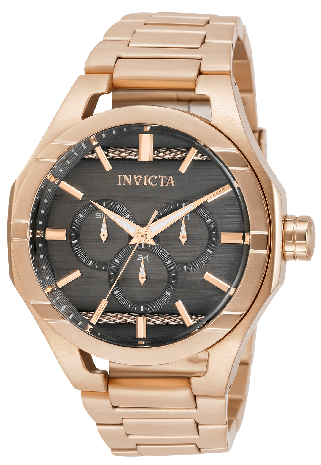 Invicta Men's 31834 Bolt Quartz Chronograph Rose Gold, Charcoal Dial Watch