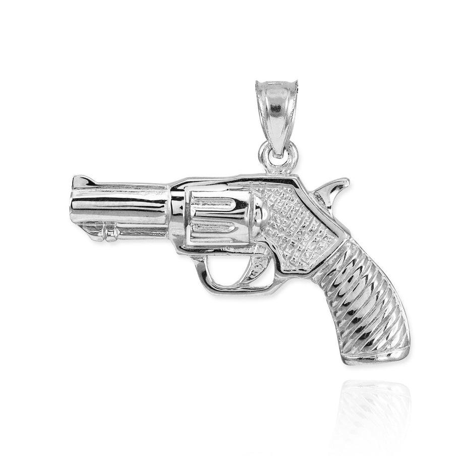 Gold Revolver Gun Pendant Necklace (Available in Yellow/Rose/White Gold)