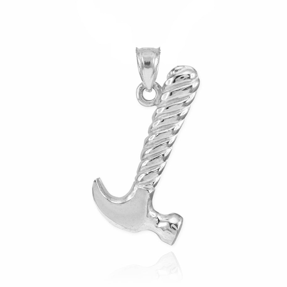 Sterling Silver Hammer Pendant Necklace