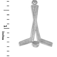 Solid Gold Hockey Sticks Sports Pendant Necklace(Available in Yellow/White Gold)