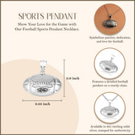 925 Sterling Silver Football Necklace