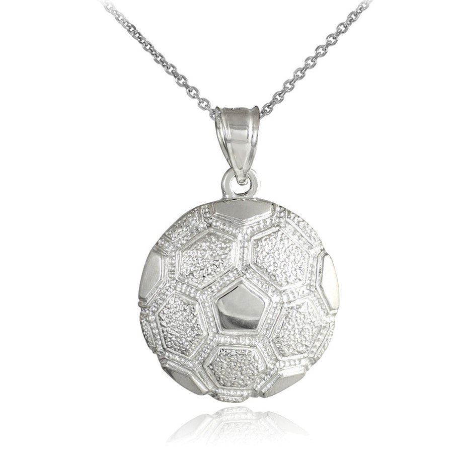 Yellow Gold Soccer Ball Fútbol Sports Textured Pendant Necklace