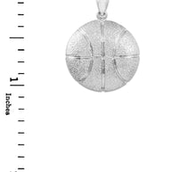 Sterling Silver Basketball Sports Pendant Necklace