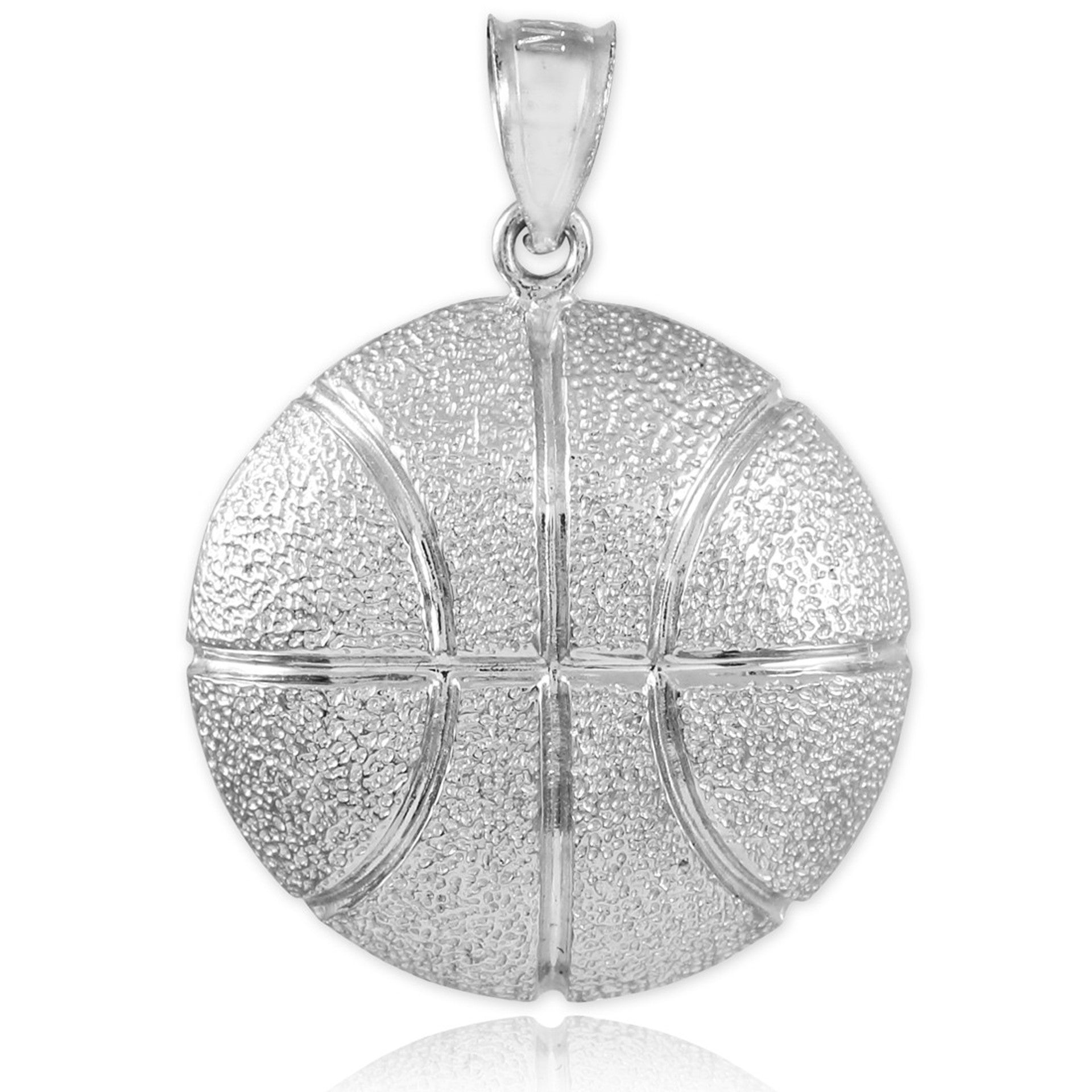 Hammered Gold Basketball Sports Pendant(Available in Yellow/White Gold)