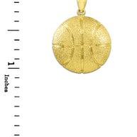 Hammered Gold Basketball Sports Pendant(Available in Yellow/White Gold)