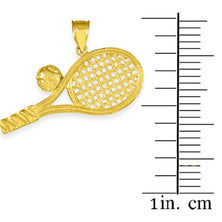 Gold Tennis Racquet and Ball Pendant Necklace(Available in Yellow/White Gold)