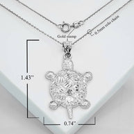 Silver Turtle Pendant Necklace