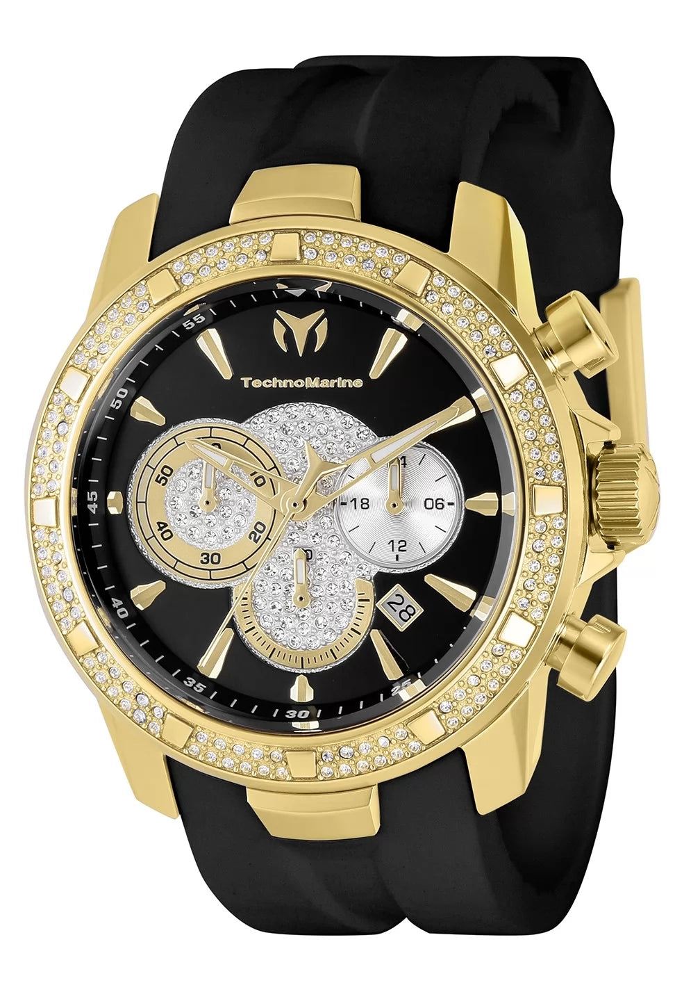 Technomarine Men's TM-621011 UF6 Quartz 3 Hand Black Dial Watch