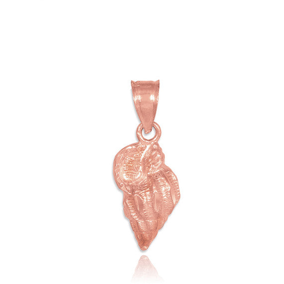 Gold Conch Shell Charm Pendant Necklace (Available in Yellow, Rose and White)
