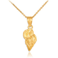 Gold Conch Shell Charm Pendant Necklace (Available in Yellow, Rose and White)