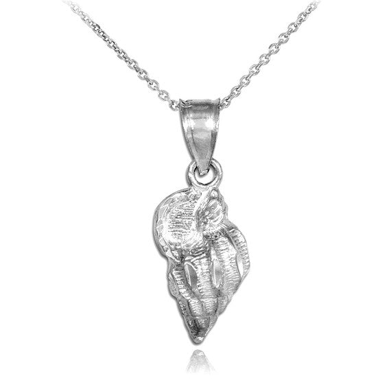 Gold Conch Shell Charm Pendant Necklace (Available in Yellow, Rose and White)