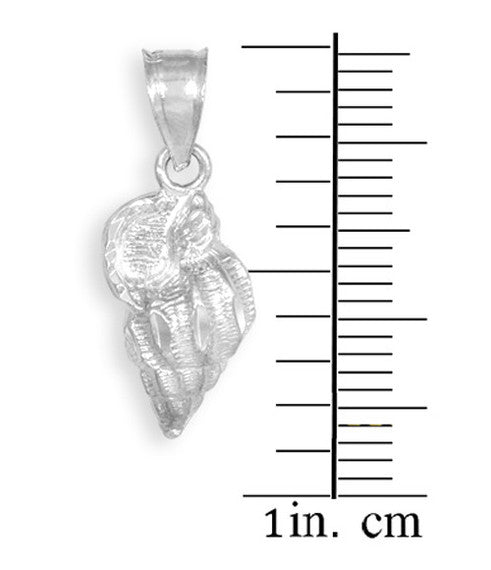 Gold Conch Shell Charm Pendant Necklace (Available in Yellow, Rose and White)