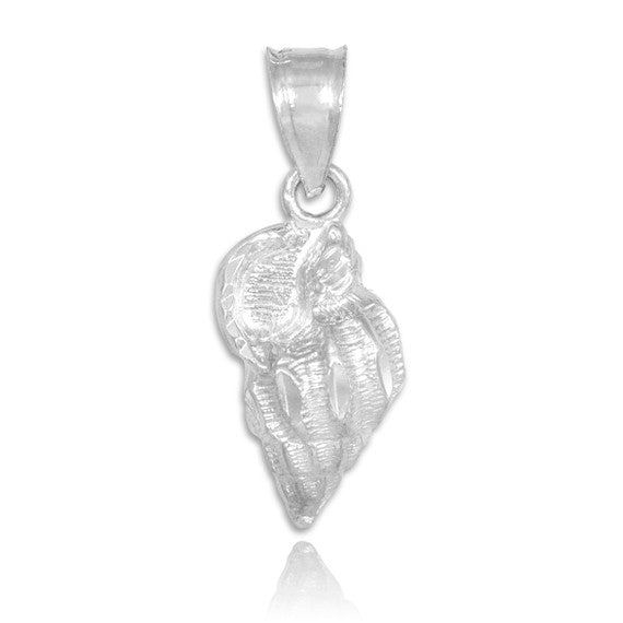 Gold Conch Shell Charm Pendant Necklace (Available in Yellow, Rose and White)
