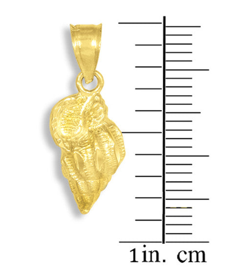 Gold Conch Shell Charm Pendant Necklace (Available in Yellow, Rose and White)